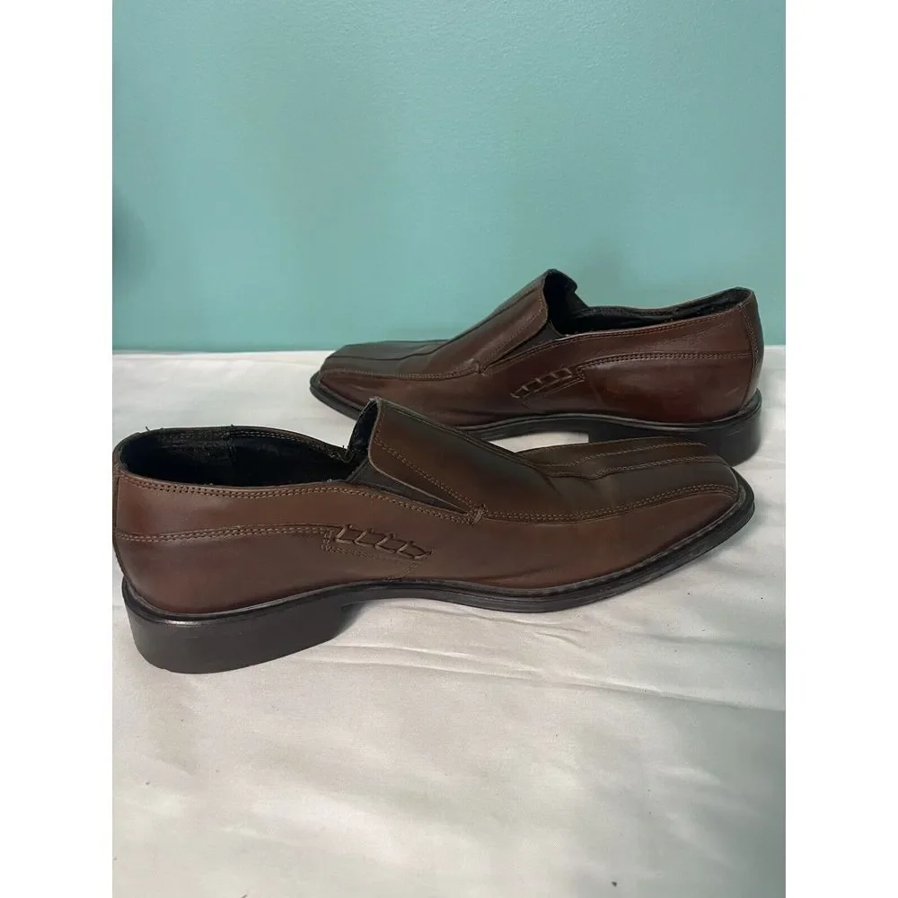 ALFANI men's Italian leather‎ Pablo Brown top rubber sole shoes Size 11. S -317
